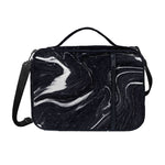 Black White Liquid Marble Print Shoulder Strap Bible Bag