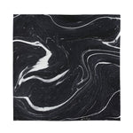 Black White Liquid Marble Print Silk Bandana
