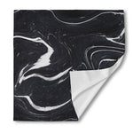 Black White Liquid Marble Print Silk Bandana