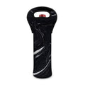 Black White Liquid Marble Print Single Neoprene Wine Tote