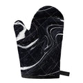 Black White Liquid Marble Print Single Oven Mitt