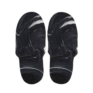 Black White Liquid Marble Print Slippers