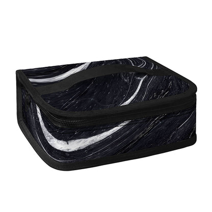 Black White Liquid Marble Print Small Lunch Bag
