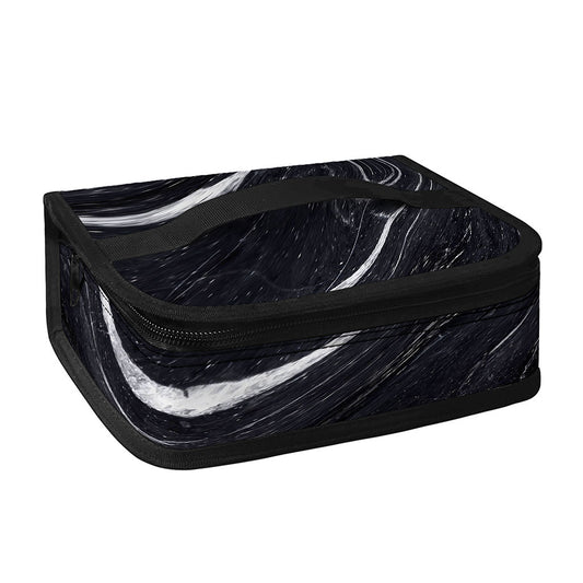 Black White Liquid Marble Print Small Lunch Bag