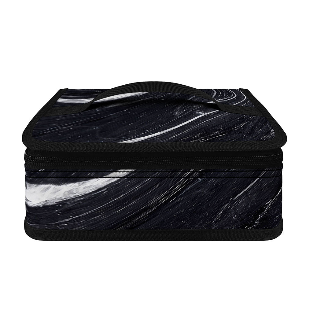 Black White Liquid Marble Print Small Lunch Bag