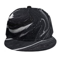Black White Liquid Marble Print Snapback Cap