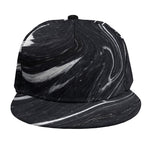 Black White Liquid Marble Print Snapback Cap