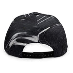 Black White Liquid Marble Print Snapback Cap