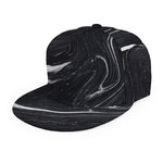 Black White Liquid Marble Print Snapback Cap