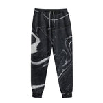 Black White Liquid Marble Print Sweatpants