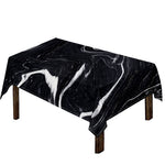 Black White Liquid Marble Print Tablecloth