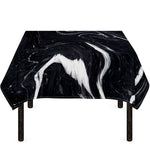 Black White Liquid Marble Print Tablecloth