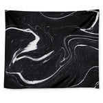 Black White Liquid Marble Print Tapestry