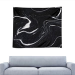 Black White Liquid Marble Print Tapestry
