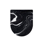 Black White Liquid Marble Print Toilet Lid Cover