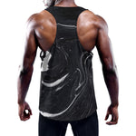 Black White Liquid Marble Print Training Tank Top