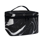 Black White Liquid Marble Print Travel Makeup Bag