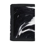Black White Liquid Marble Print Trifold Wallet
