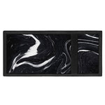 Black White Liquid Marble Print Trifold Wallet