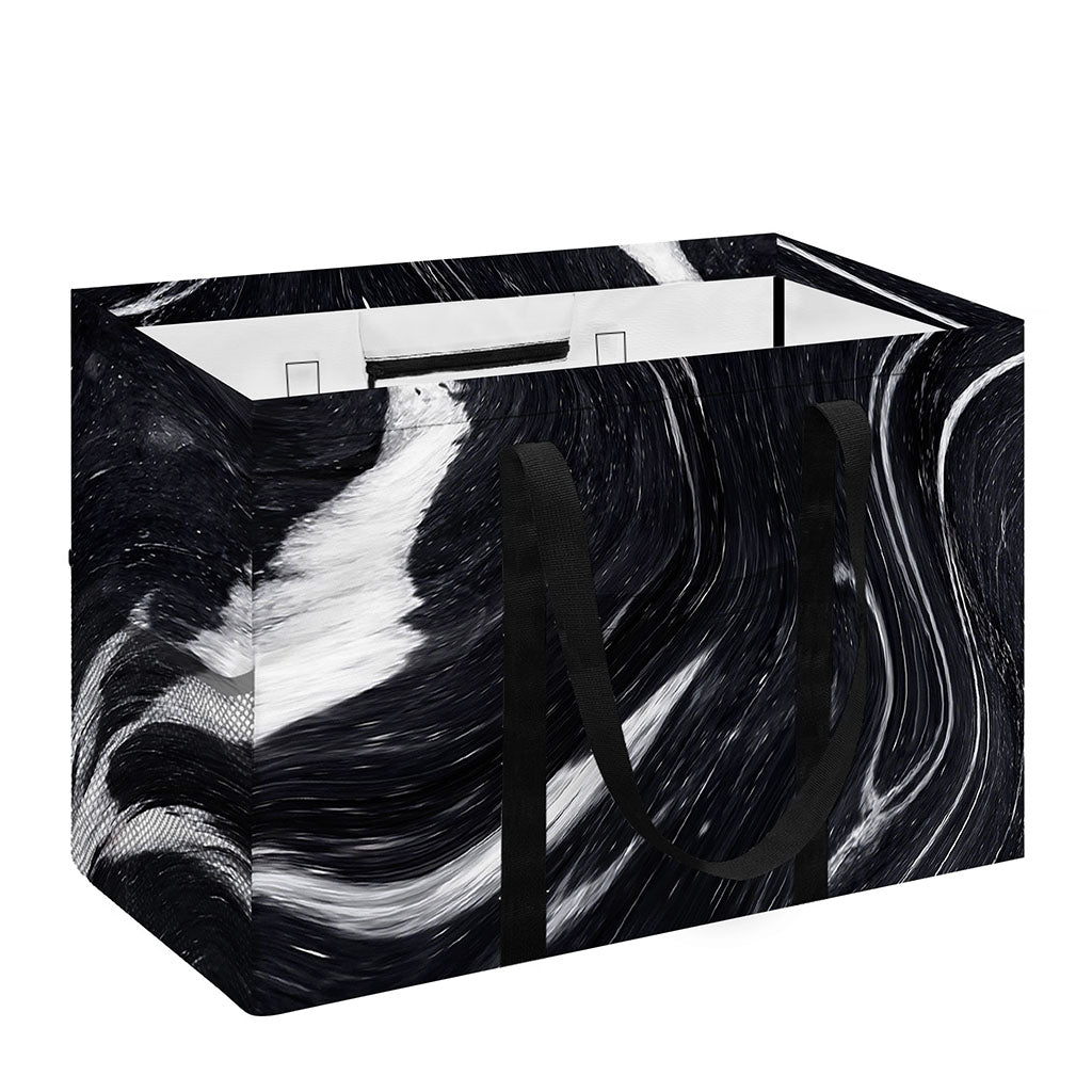 Black White Liquid Marble Print Utility Tote Bag