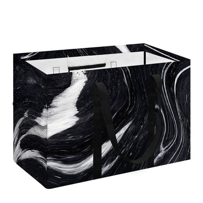 Black White Liquid Marble Print Utility Tote Bag