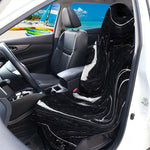 Black White Liquid Marble Print Waterproof Car Seat Cover