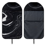 Black White Liquid Marble Print Waterproof Car Seat Cover