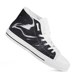 Black White Liquid Marble Print White High Top Sneakers