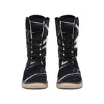 Black White Liquid Marble Print Winter Boots