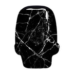 Black White Natural Marble Print Baby Seat Cover