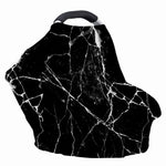 Black White Natural Marble Print Baby Seat Cover