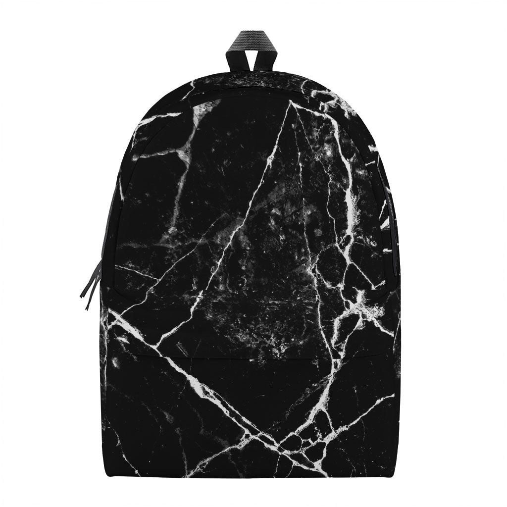 Black White Natural Marble Print Backpack