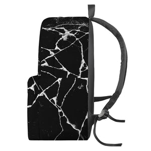 Black White Natural Marble Print Backpack