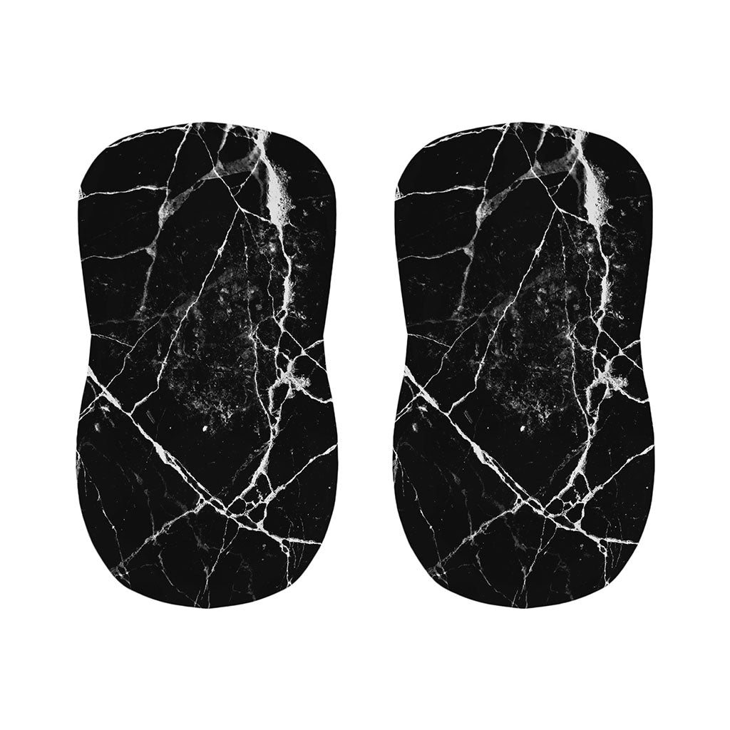 Black White Natural Marble Print Bar Stool Covers