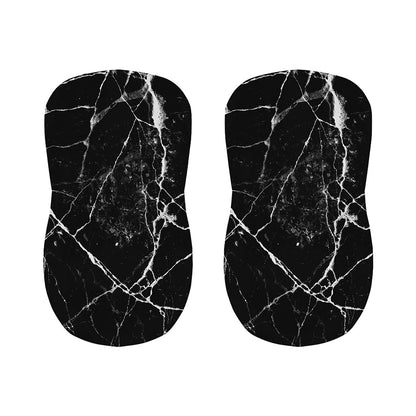 Black White Natural Marble Print Bar Stool Covers