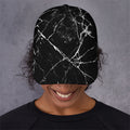 Black White Natural Marble Print Baseball Cap