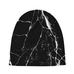 Black White Natural Marble Print Beanie