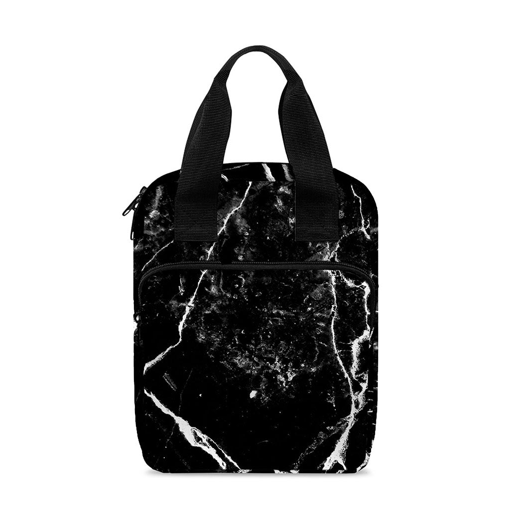 Black White Natural Marble Print Bible Tote Bag