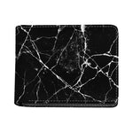 Black White Natural Marble Print Bifold Wallet