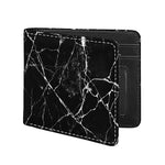 Black White Natural Marble Print Bifold Wallet