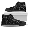 Black White Natural Marble Print Black High Top Sneakers