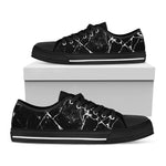 Black White Natural Marble Print Black Low Top Sneakers