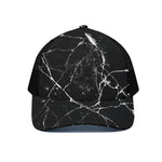 Black White Natural Marble Print Black Mesh Trucker Cap