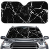 Black White Natural Marble Print Car Windshield Sun Shade