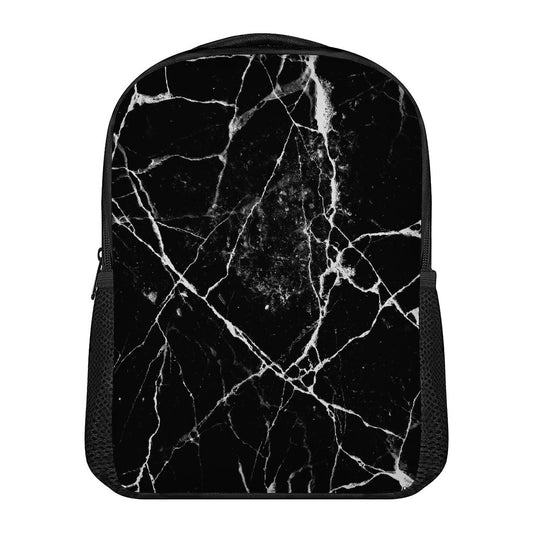 Black White Natural Marble Print Casual Backpack