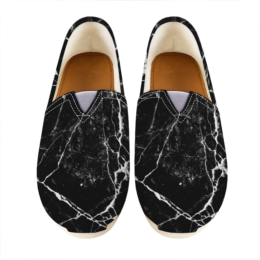 Black White Natural Marble Print Casual Shoes