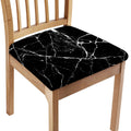Black White Natural Marble Print Chair Cushion Cover
