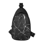 Black White Natural Marble Print Chest Bag