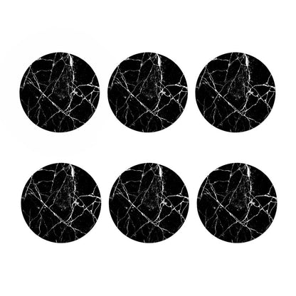 Black White Natural Marble Print Coaster Set