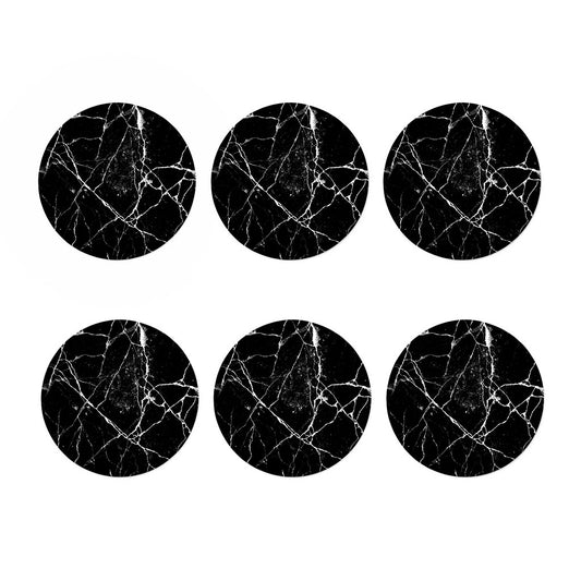 Black White Natural Marble Print Coaster Set